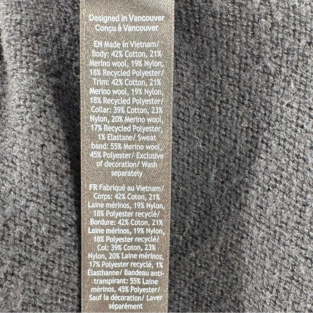 Lululemon Men’s Black Cotton Wool Blend Textured Knit Crewneck Sweater Size M